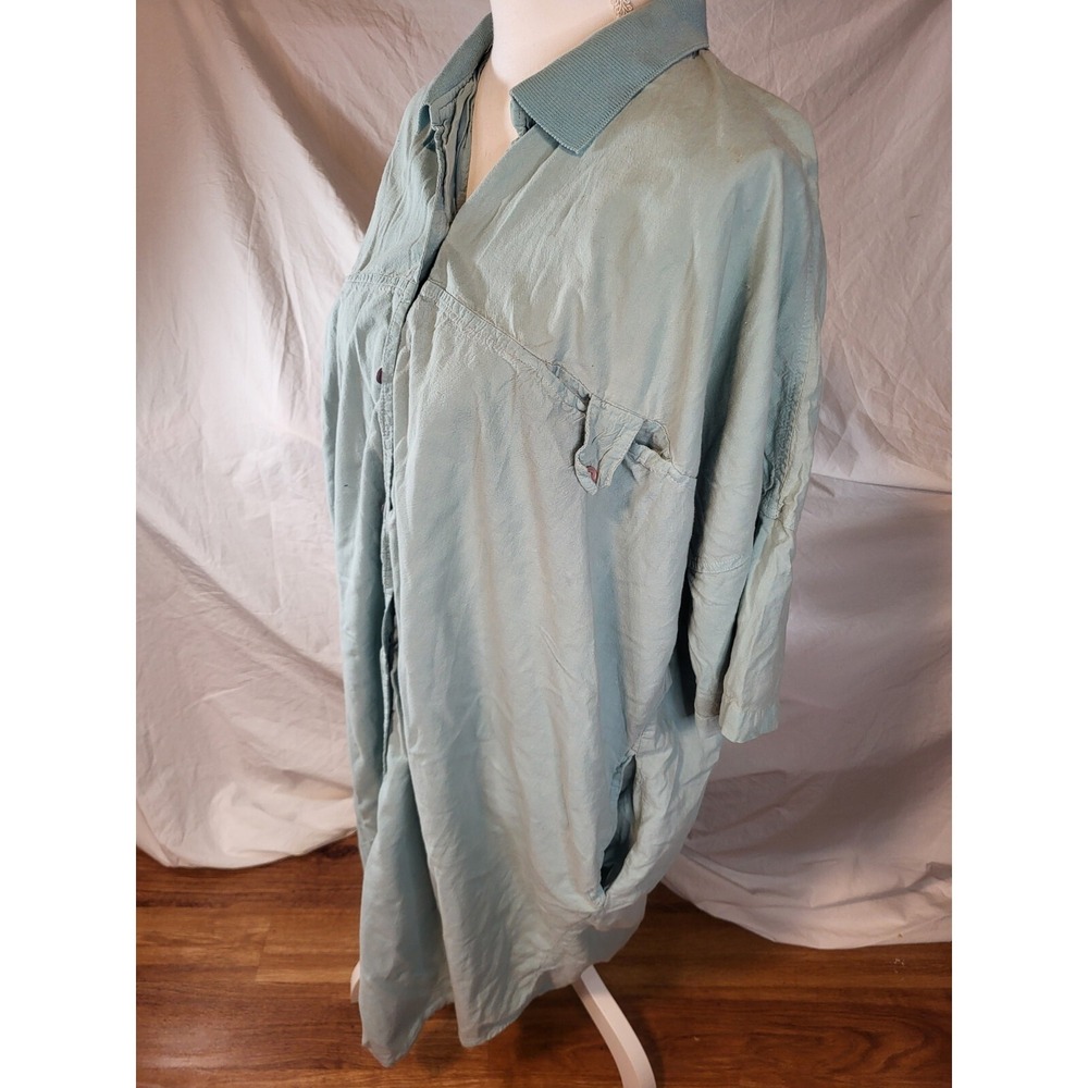Vintage Cotton Castle Lagenlook Size Small Blue Button Up Dress - Picture 3 of 6